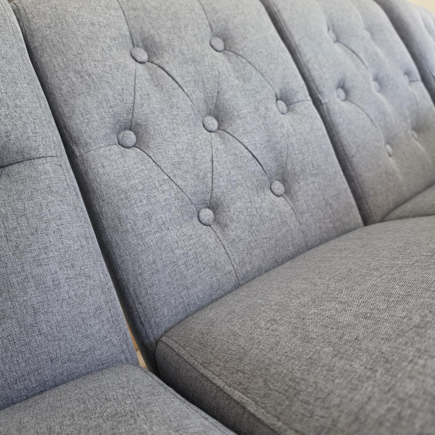 Welzona Upholstered Dining Chairs Set of 4, Button Tufted Parsons Dining Chair with Solid Wood Legs, Modern Fabric Side Chair for Dining Room/Kitchen/Restaurant/Hotel- Grey customer photo 2