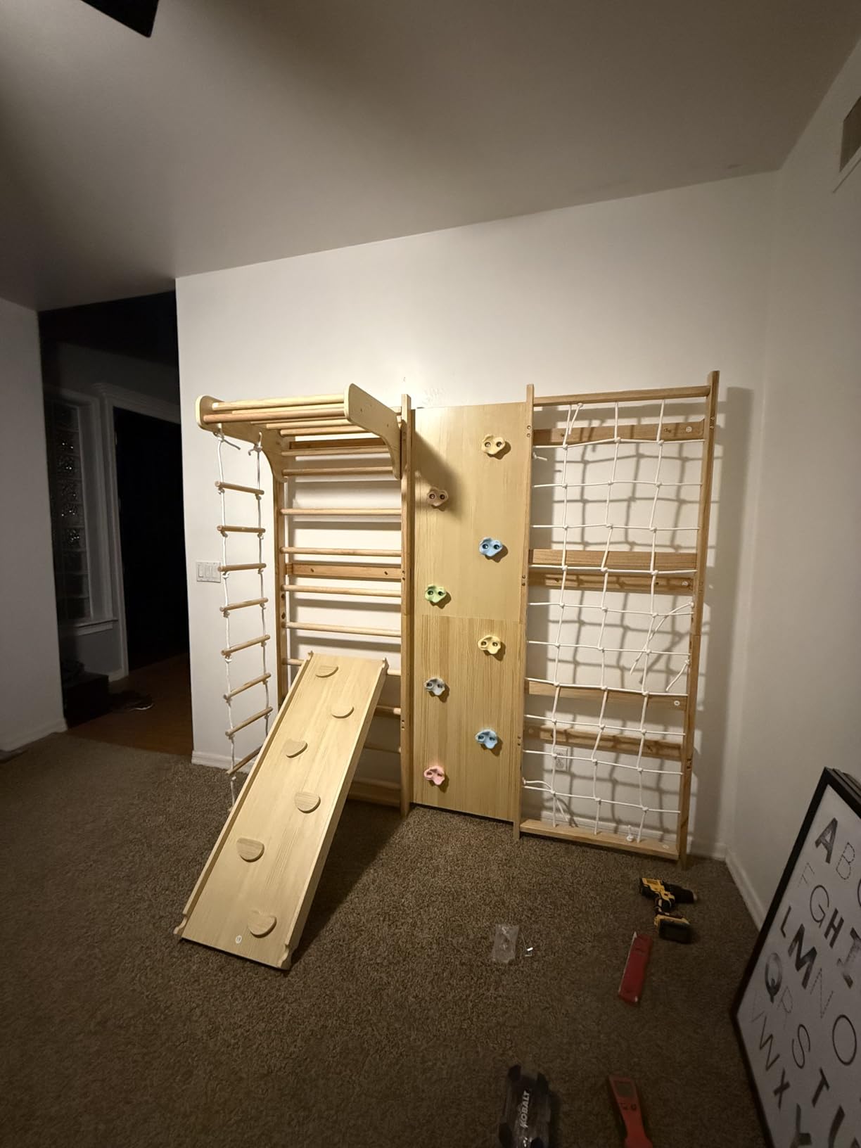 Avenlur Walnut 9-in-1 Swedish Ladder Wall Gym Kids, Indoor Climbing Wall customer photo 2