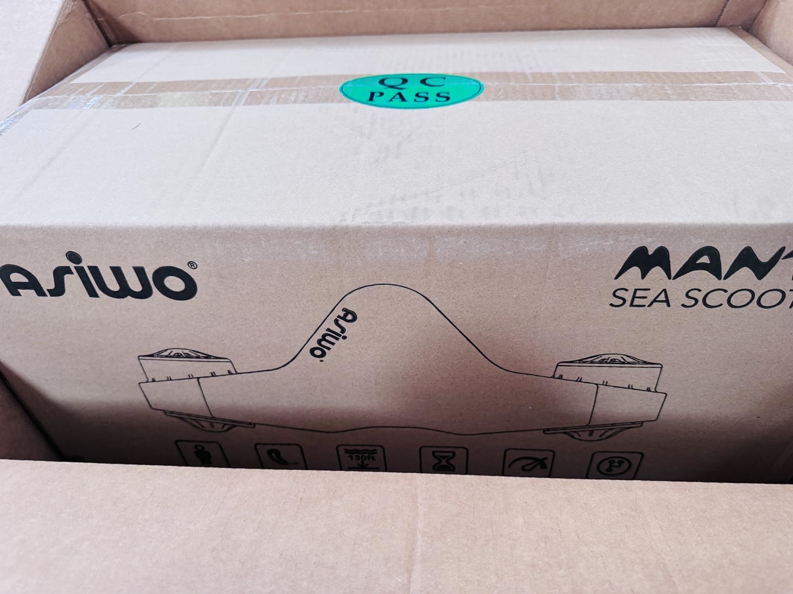 Asiwo Manta Underwater Scooter for Adults, Dual-Motor Sea Scooter, 3 Speeds, 35-Min Runtime, 131-ft Depth, 19.8-lb Thrust, Action Camera Mount for Diving and Snorkeling customer photo 1