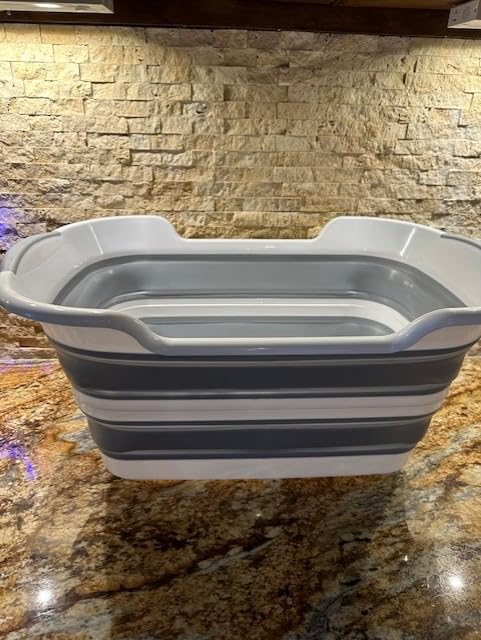 CYGNE Dog Bath Tub with Water Drain Plug, Collapsible Bathtub for Dog Washing and Grooming, Portable Foldable Space Saving Design for Pet Puppy Small Dogs Cats, BPA Free, Gray customer photo 1