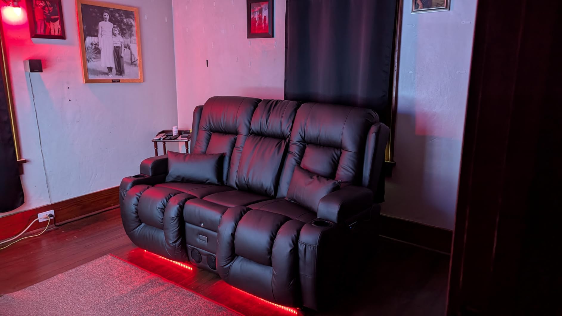 TUNYI Power Loveseat Recliner Sofa with Massage & Heat customer photo 2