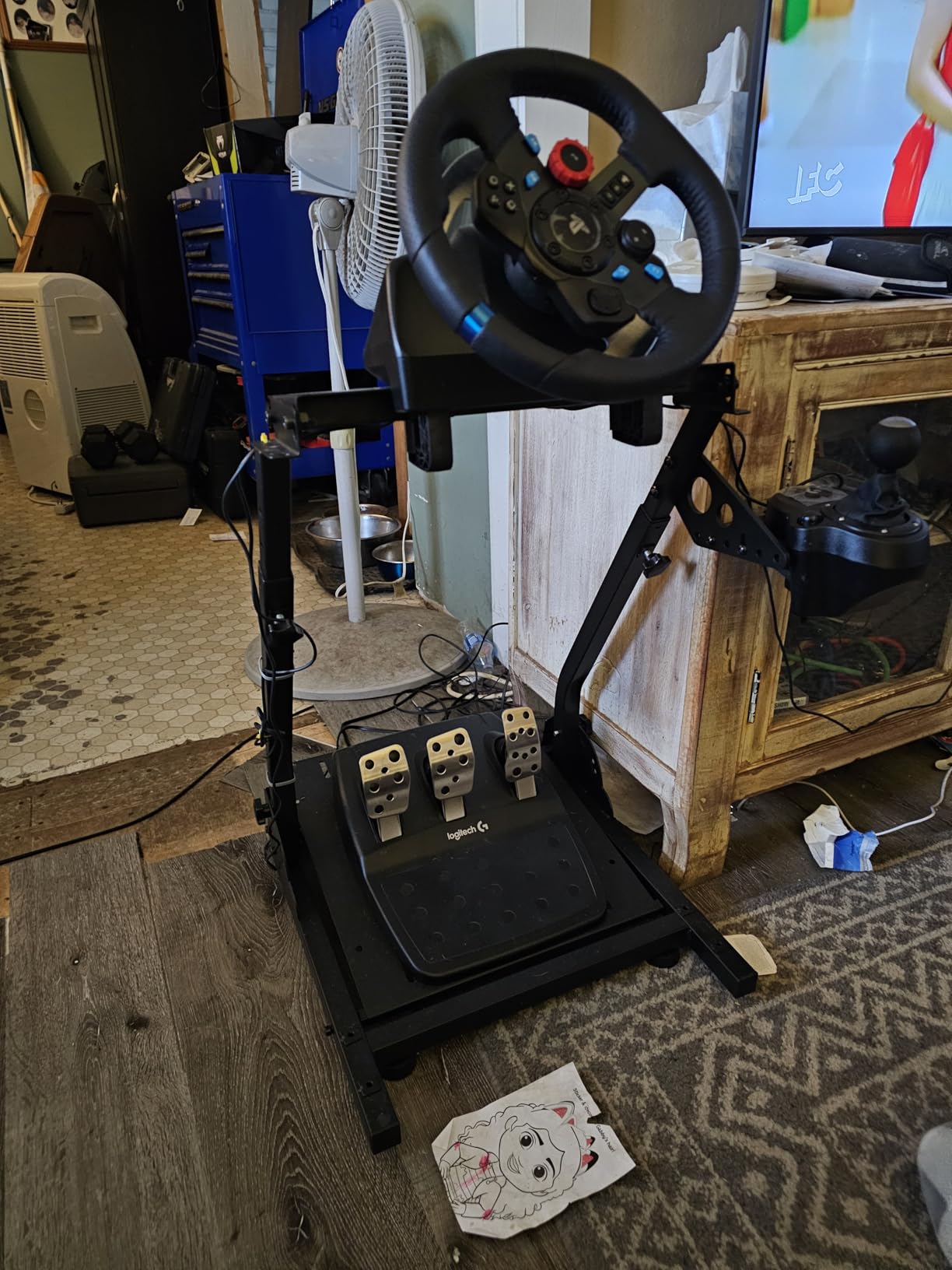 Grefinity Racing Wheel Stand, Height Adjustable Steering Wheel Stand customer photo 2