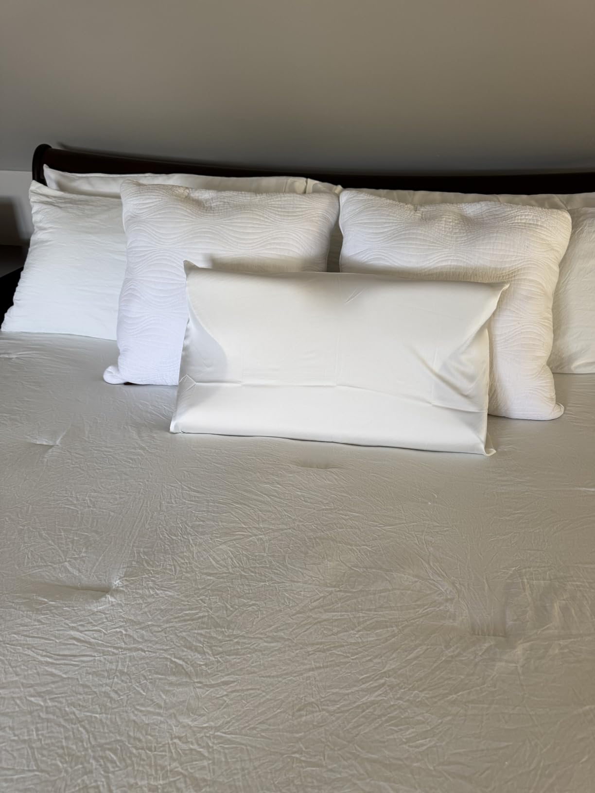 LYSHIN Silk Pillow Cases 2 Pack Standard Size with Zipper, Champagne customer photo 2