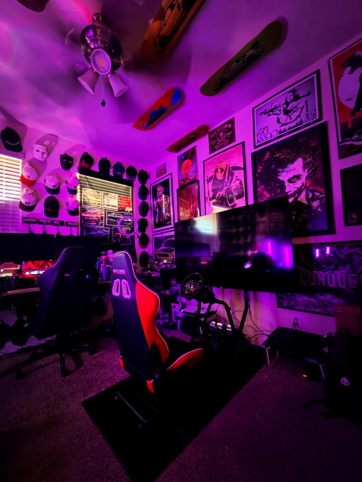 ARES WING Racing Simulator Cockpit with TV Mount, Sim Racing Wheel Stand customer photo 2