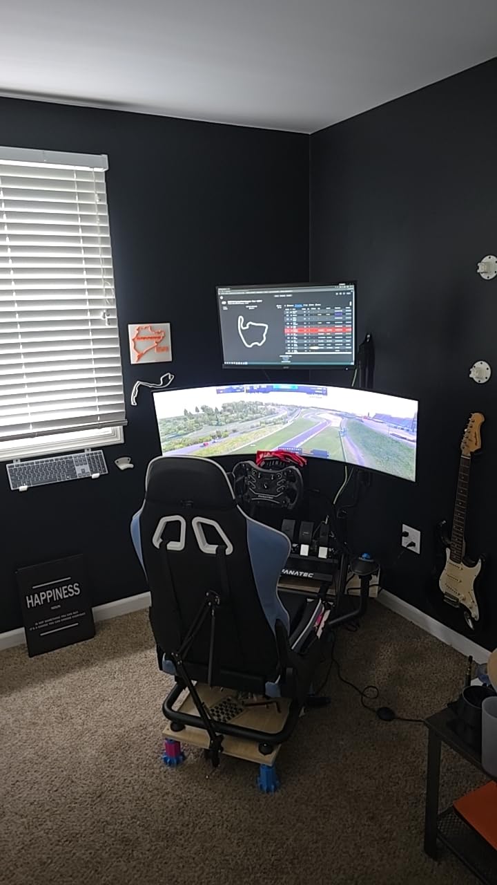 ARES WING Racing Simulator Cockpit, Sim Racing Wheel Stand with Seat, Red customer photo 2