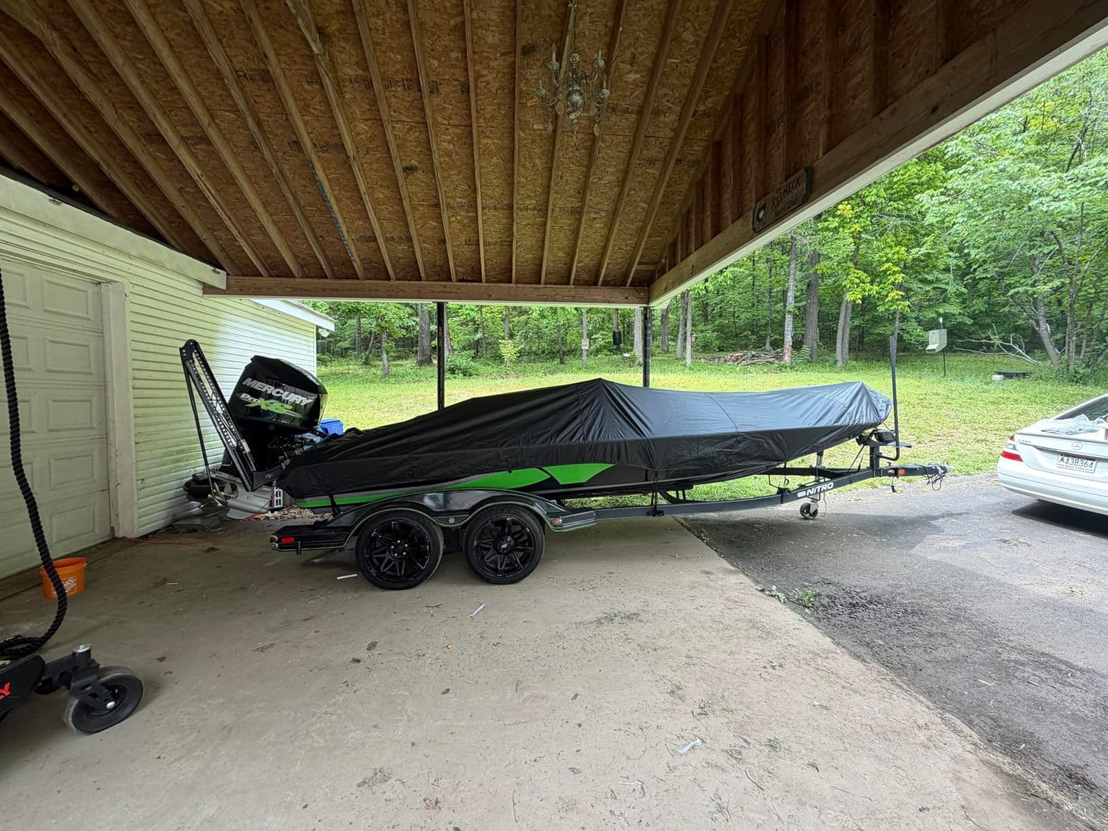 Boat Cover 16-18.5ft, Bass Tracker Boat Cover with Sand Bag Mooring Kit, 1200D Marine Canvas Waterproof Heavy Duty Boat Covers for 16 feet 17ft 18' Foot V Hull Bass & Runabout Boat,Black customer photo 2