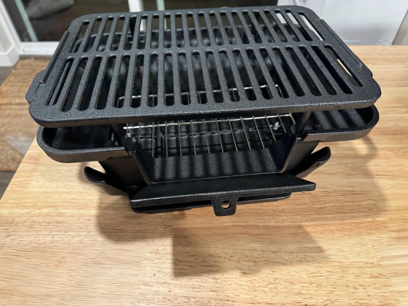 Hibachi Grill Outdoor, Portable Mini Charcoal Grill, Pre-Seasoned Cast Iron, Small Japanese Yakitori Tabletop Skillet Grill Stove for Outdoor Camping customer photo 1