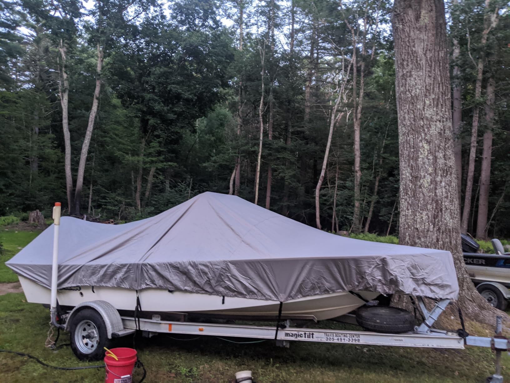 Solim 17'-19' Center Console Boat Cover, 1300D PU Waterproof Trailerable customer photo 2