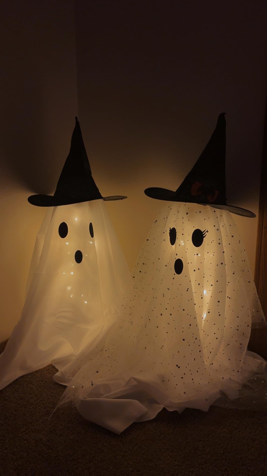 2Packs Halloween Decorations Outdoor,Halloweens Party Decoration Indoor,59in Spooky Ghost with Remote Control String Lights,Halloween-Ghost Lights for Porches Yards Gardens Lawn customer photo 1