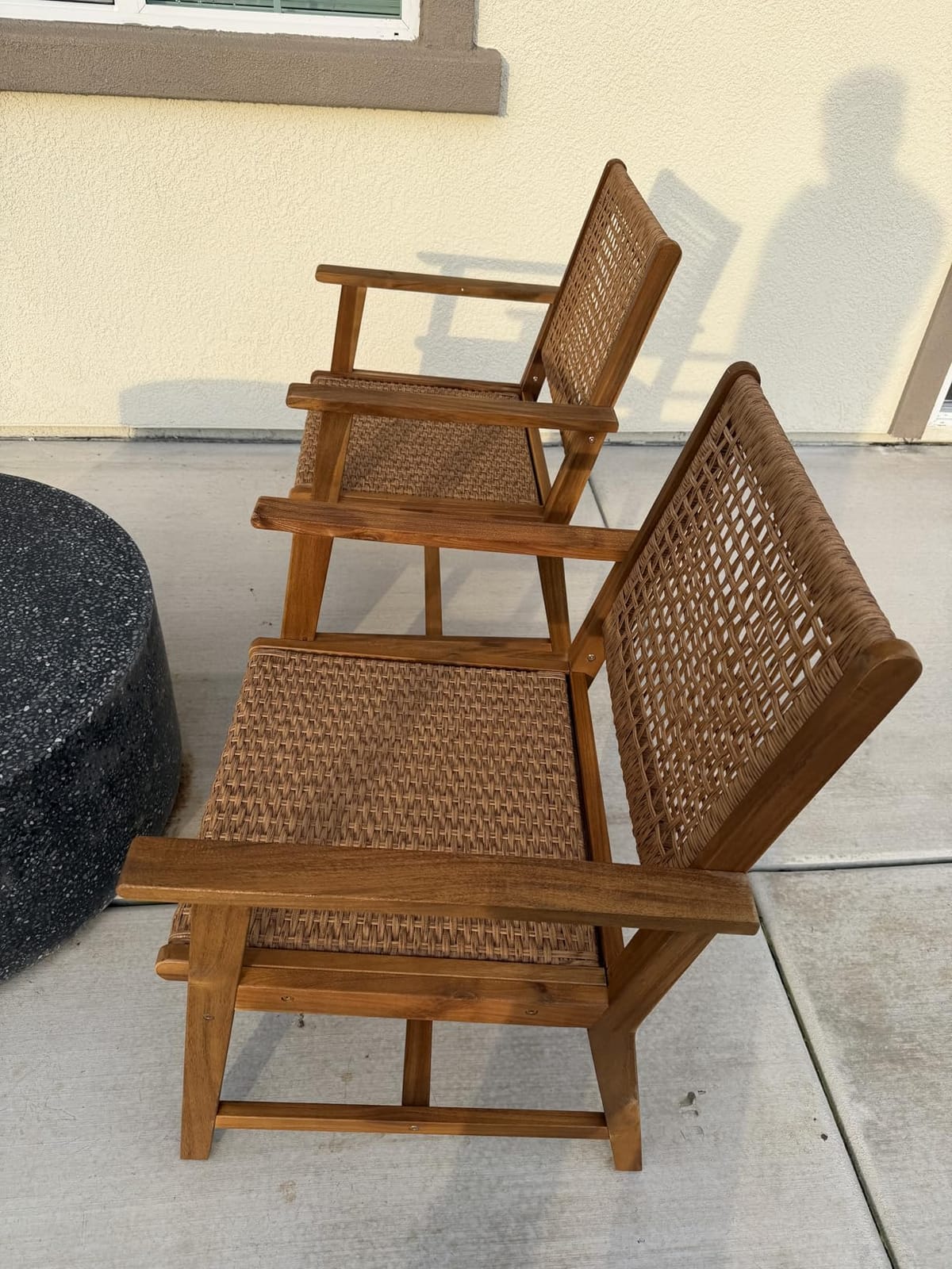 Sophia & William 9pc Outdoor Dining Set, Acacia Wood and Rattan,Dark Brown customer photo 2