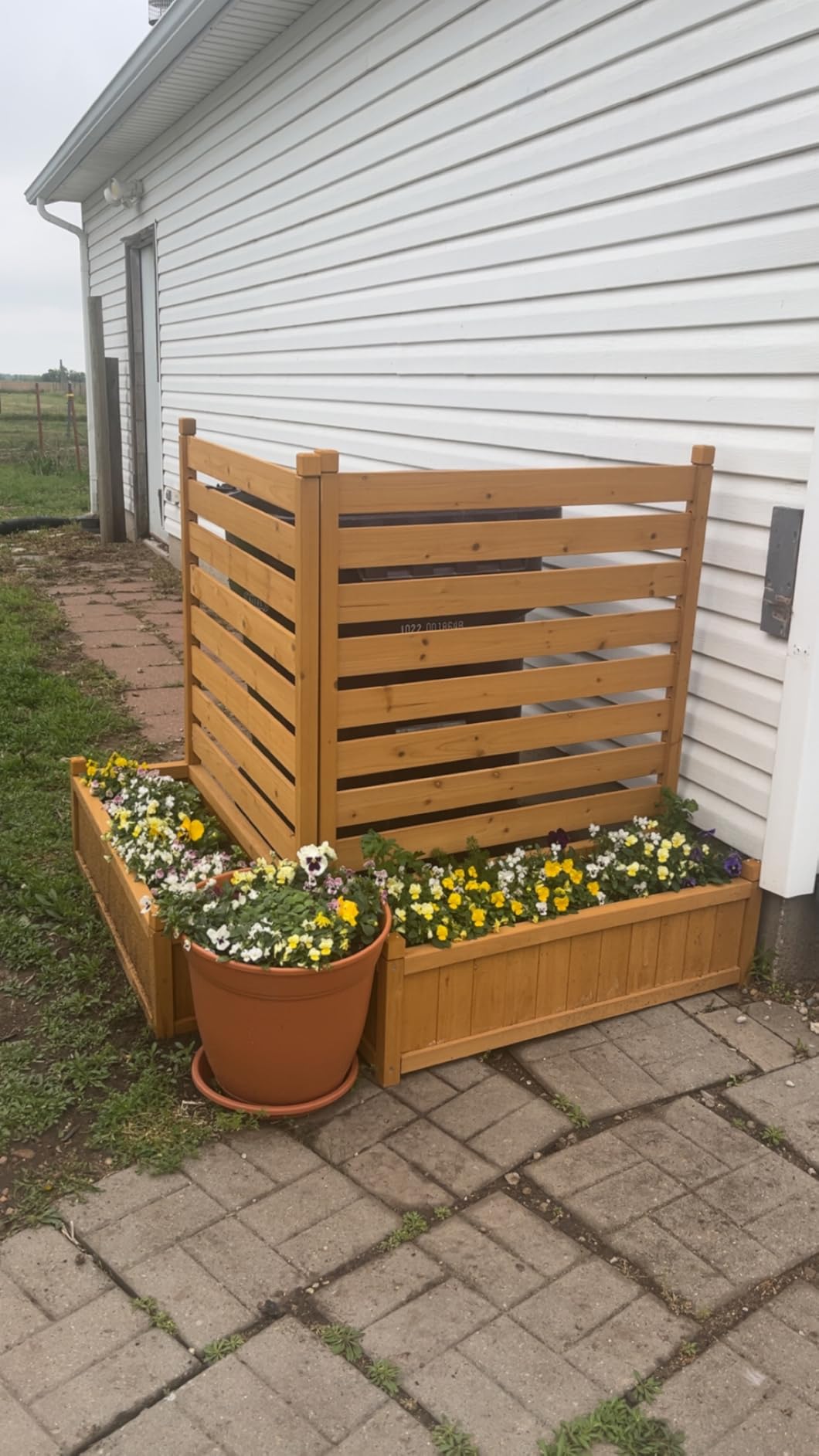 GDLF Air Conditioner Fence, Outdoor Wood AC Unit Privacy Screen, 3-Panel customer photo 1