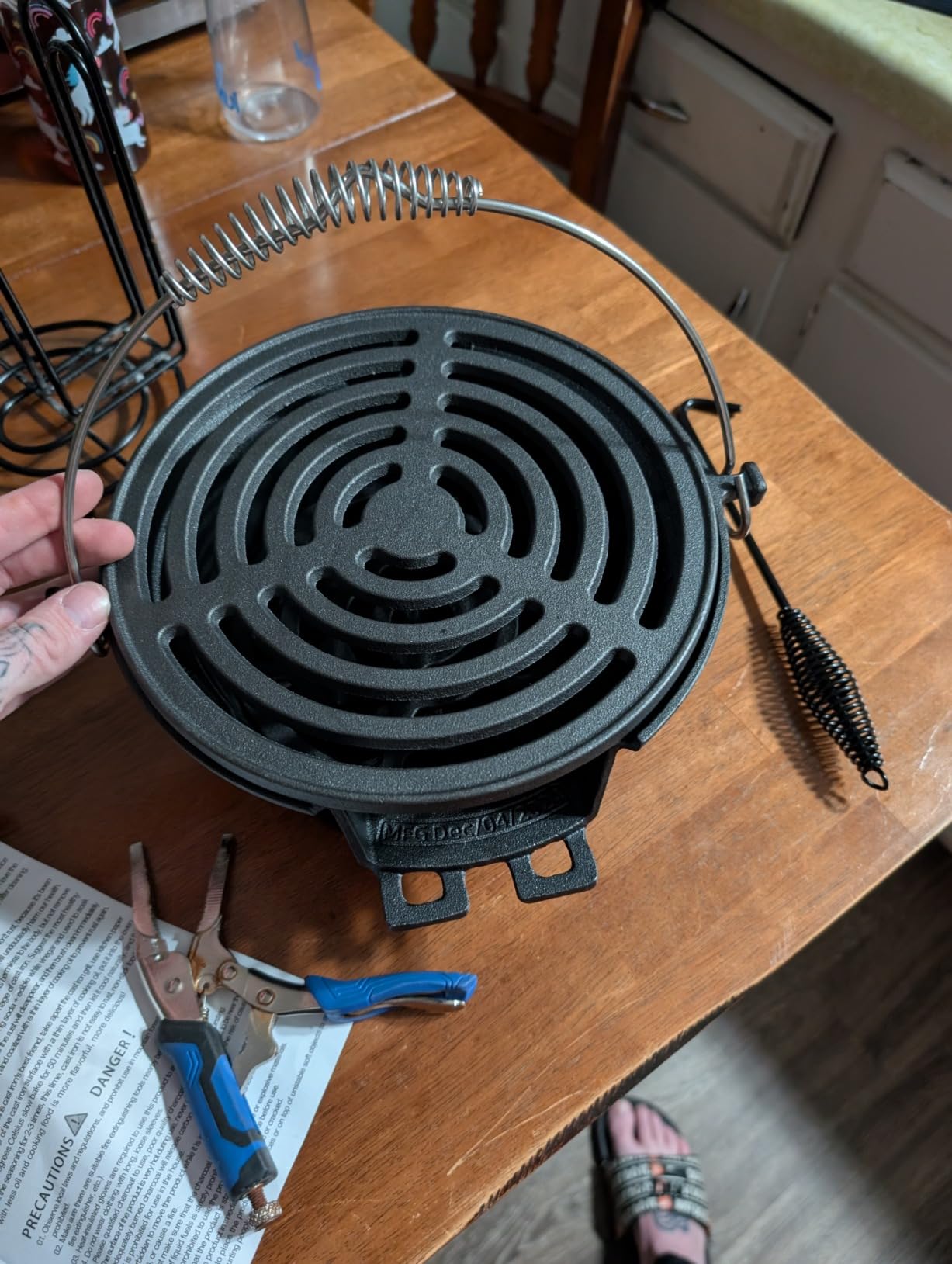 IronMaster Hibachi Grill, 100% Cast Iron, Tabletop Small Portable Charcoal Grill for Outdoor Camping - 2 Heights, Air Control, Coal Door, Ideal for 2 People customer photo 2