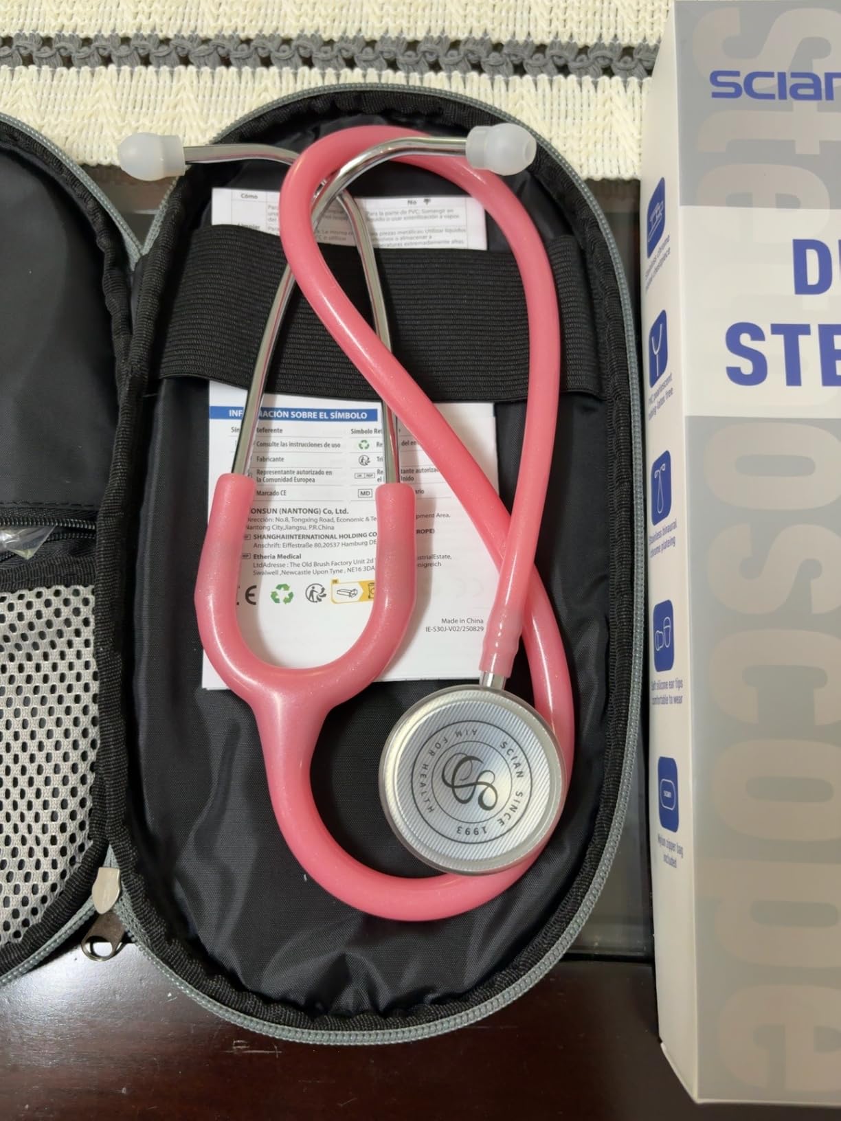 SCIAN Stethoscope Dual Head for Nurses,Doctors,Med Students, Classic Stainless Steel Stethoscope Home Diagnostics Medical Supplies with Carrying Bag, Pearlescent Purple customer photo 2