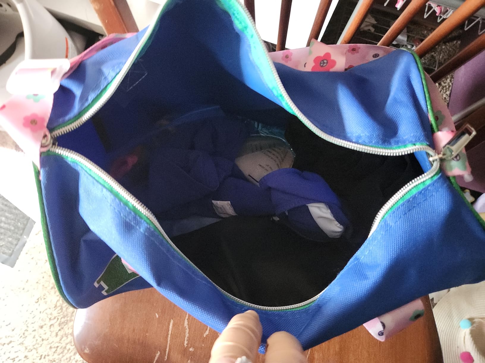 Dance Duffle Bags for Dancers, Girls, Teens, and Student Athletes, Fun Dance Workout Duffel Bag for Girls and Boys (Purple/Pink) customer photo 2