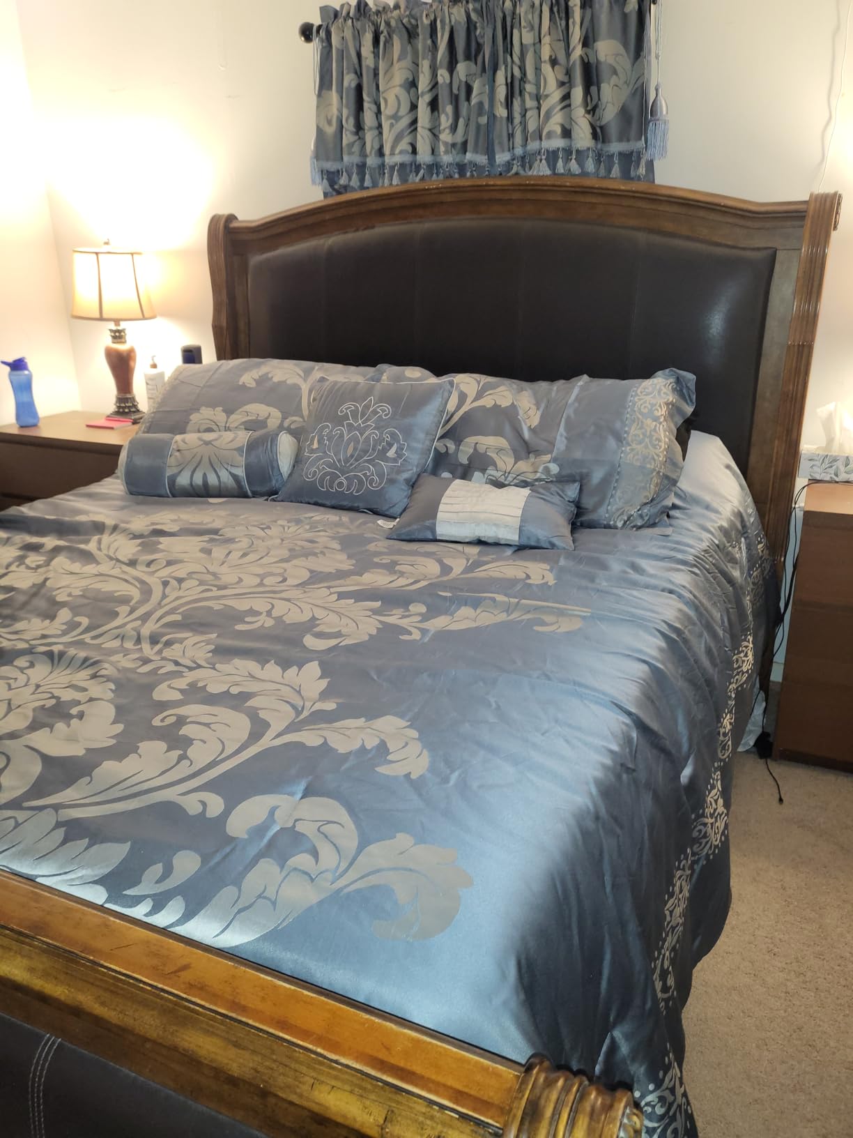 Chezmoi Collection Royale 7-Piece Jacquard Floral Comforter Set, King, Champagne customer photo 2