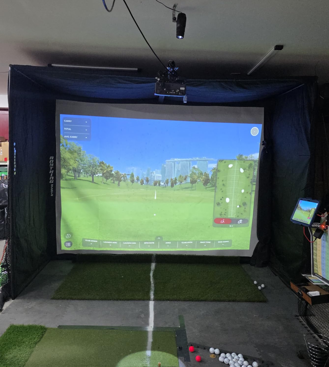 Complete Golf Simulator Enclosure Package – 4K-Ready Impact Screen with Blackout Cage, Projector Mount, Frame Poles, Side Shank Nets | Indoor & Garage Practice | Easy Setup | 12-Month Warranty customer photo 2