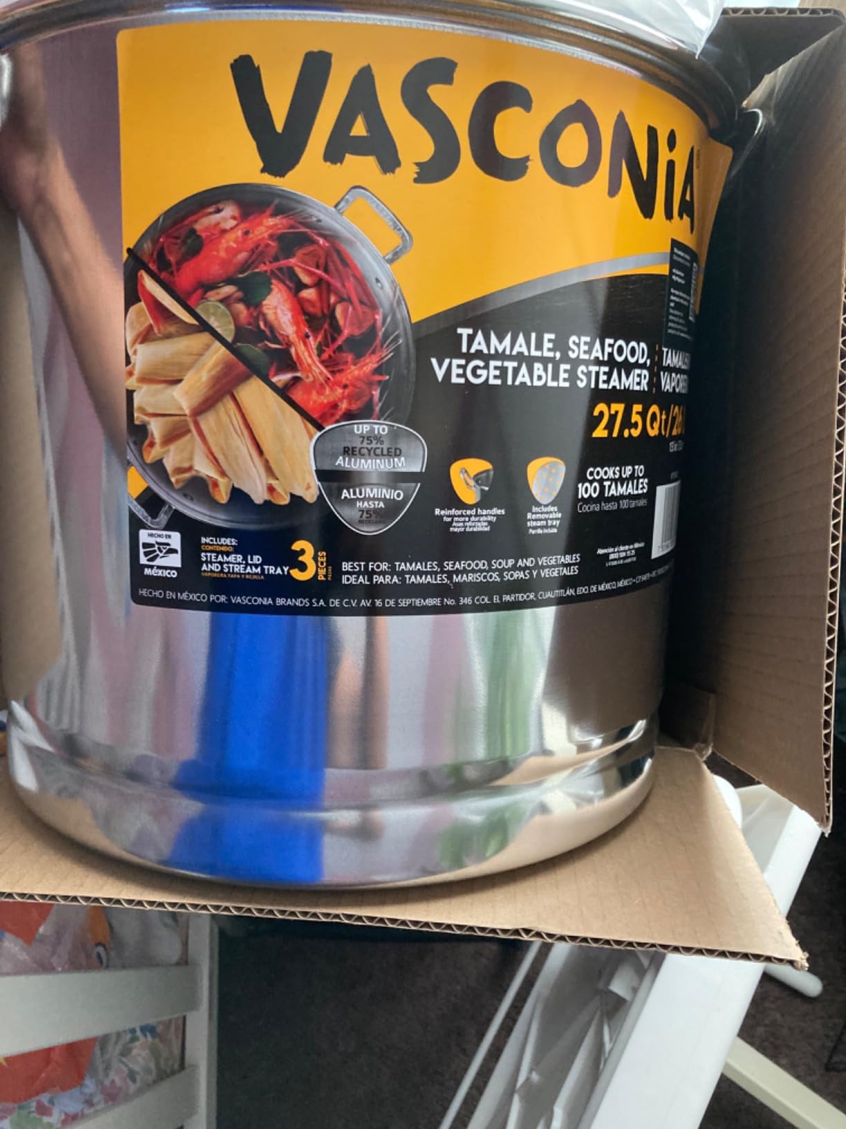 Vasconia Tamale Steamer Pot 30 Quart Aluminum with Rack & Lid customer photo 2