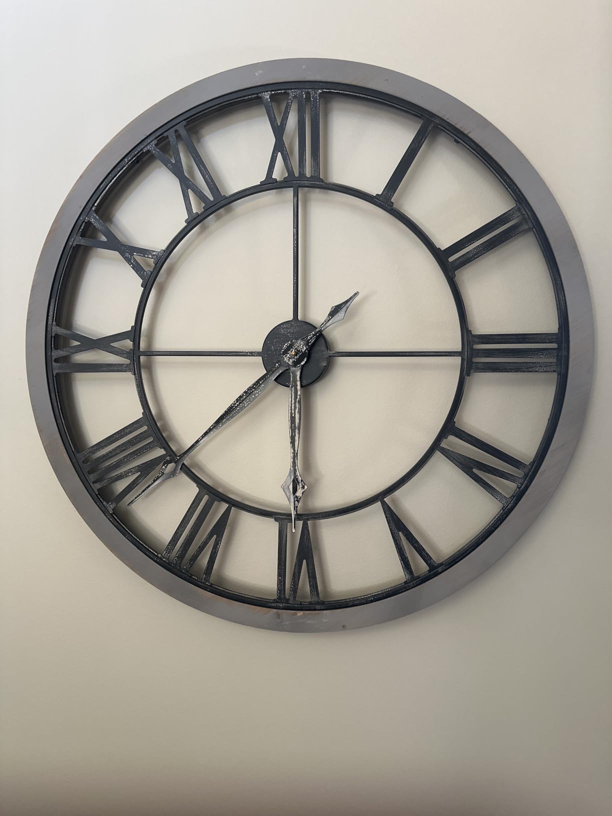 Cuspin Large Wall Clock for Living Room Decor 30 Inch Black Metal Clocks customer photo 2