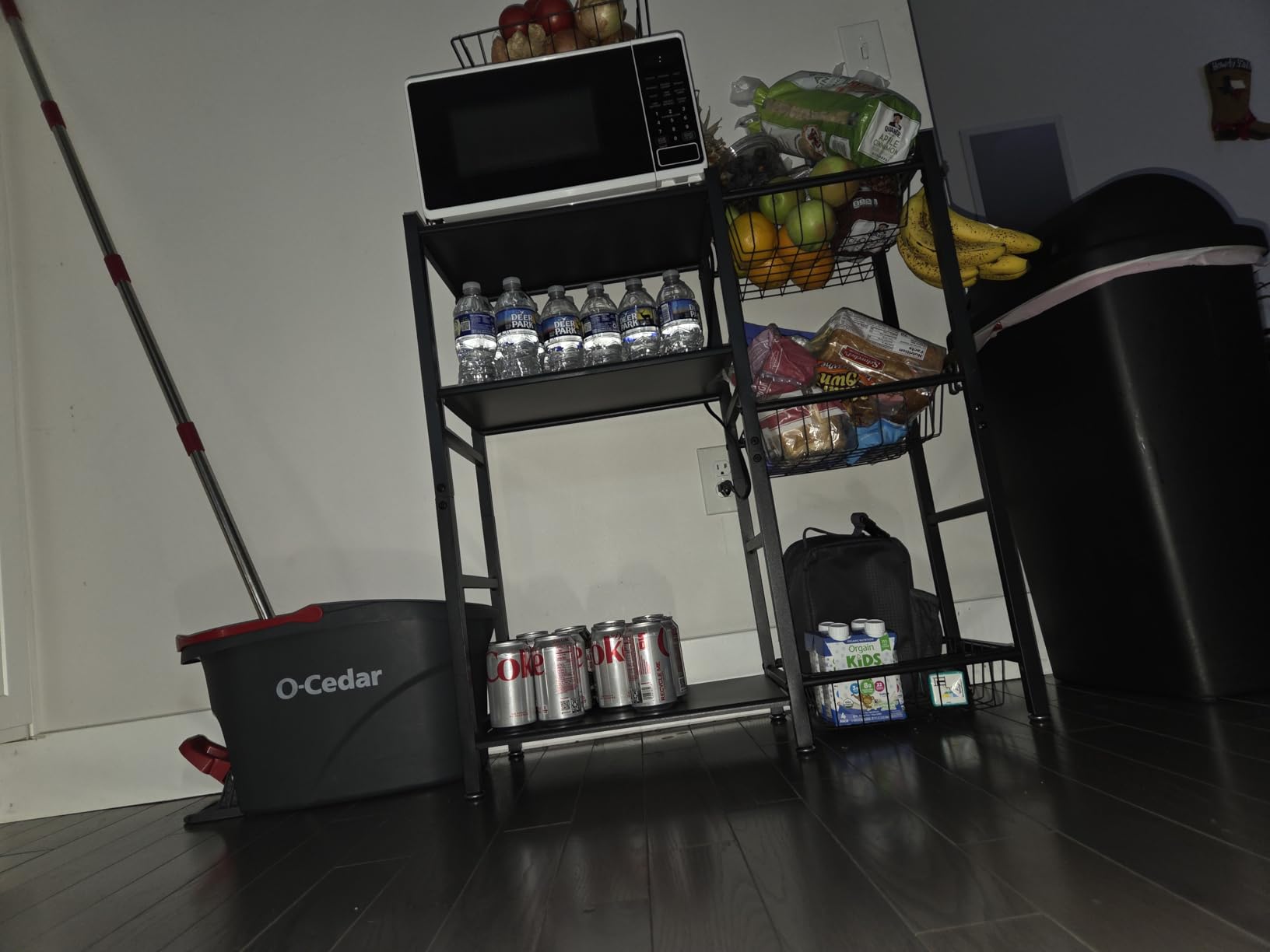 Hastatii Storage Rack Kitchen Baker's Rack - 3 Tiers 4 Baskets, Utility Coffee Bar, Air Fryer Stand with Steel Mesh Baskets customer photo 1