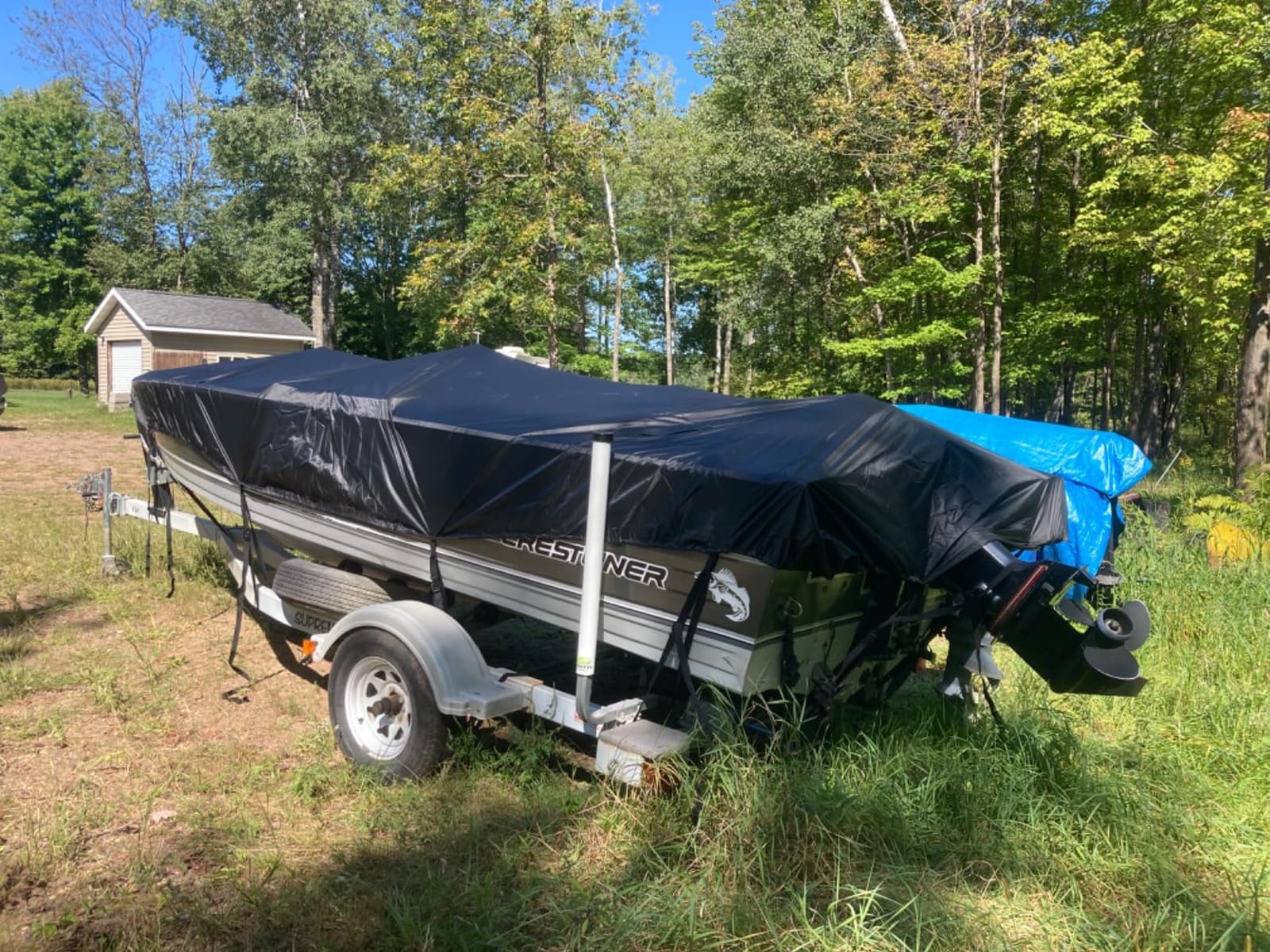 Bass Boat Cover 17-19 ft, Boat Cover with Motor Cover, Black customer photo 2