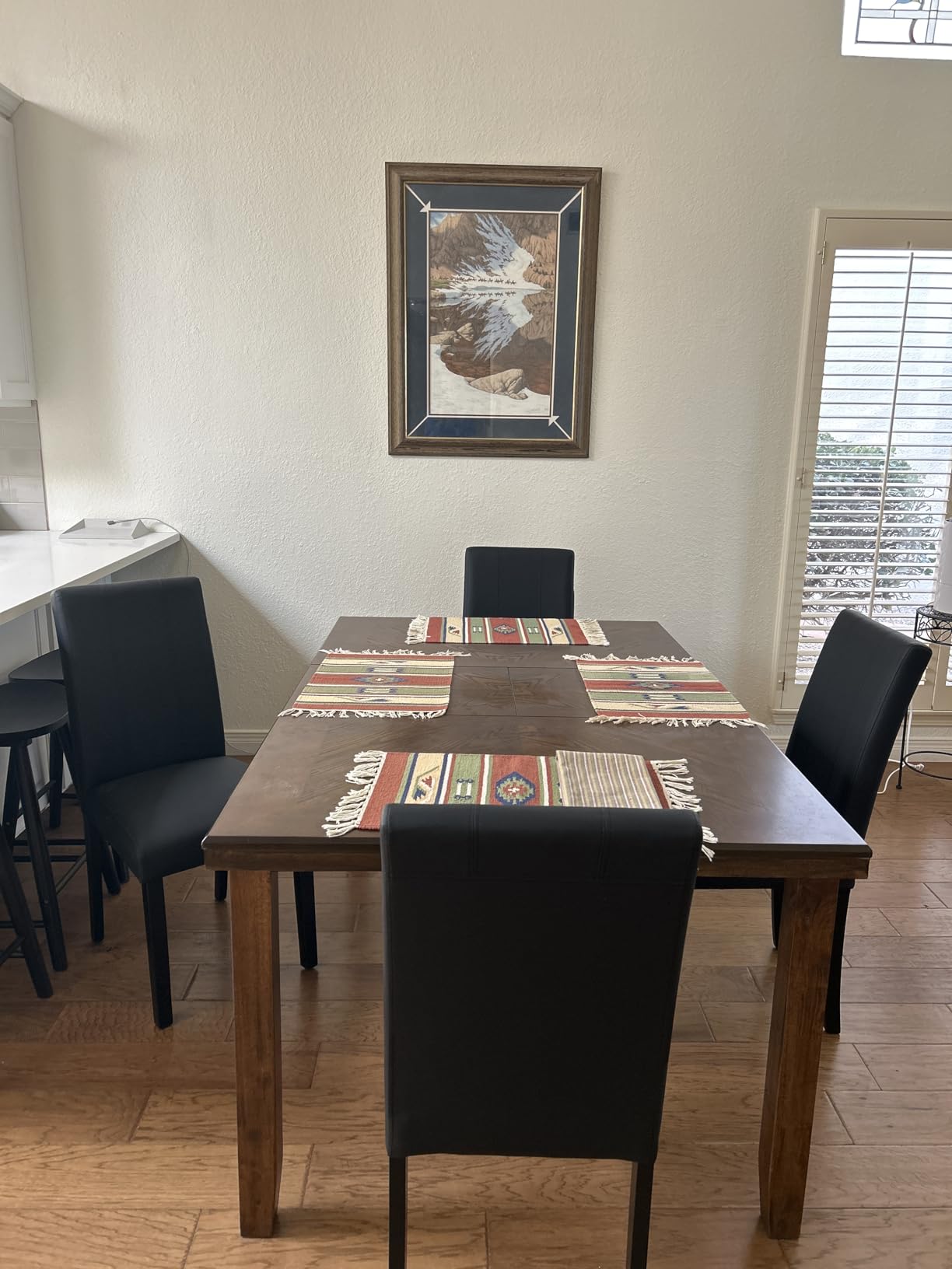 CHUN YI Dining Chairs Set of 4, Faux Leather Dining Room Chairs, Upholstered Modern Kitchen Parsons Chairs for Dining Room with Sturdy Wood Legs, Black (Only Chair) customer photo 1
