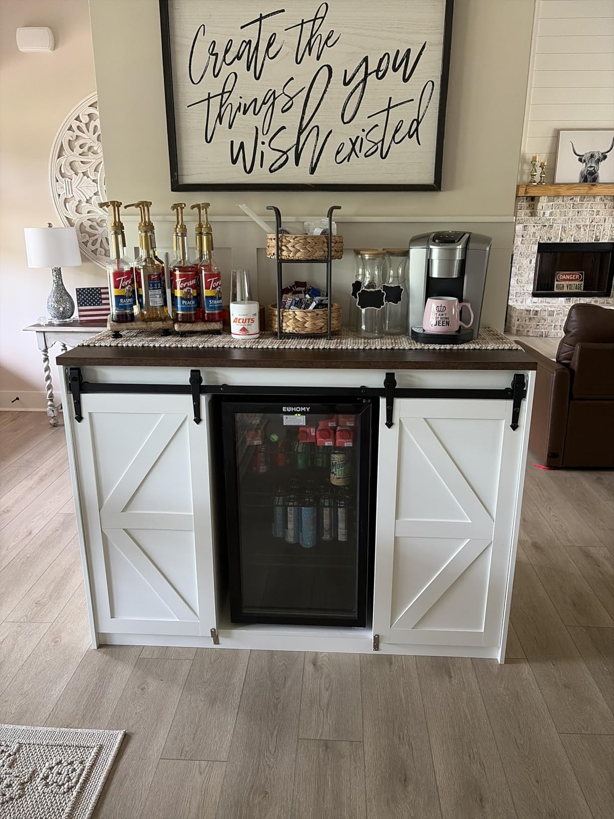 EUHOMY 125 Can Wine Cooler Refrigerator, Wine Fridge Glass Door, Black customer photo 2