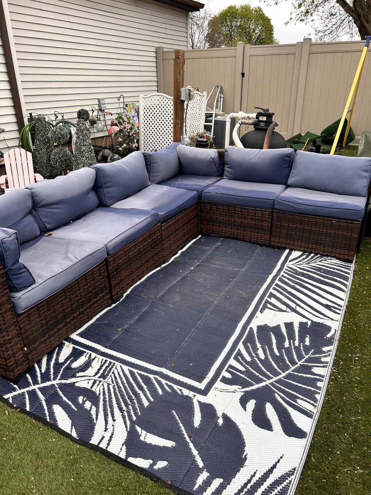 Amopatio 7 Piece Patio Furniture Set, Outdoor Sectional, Grey customer photo 1