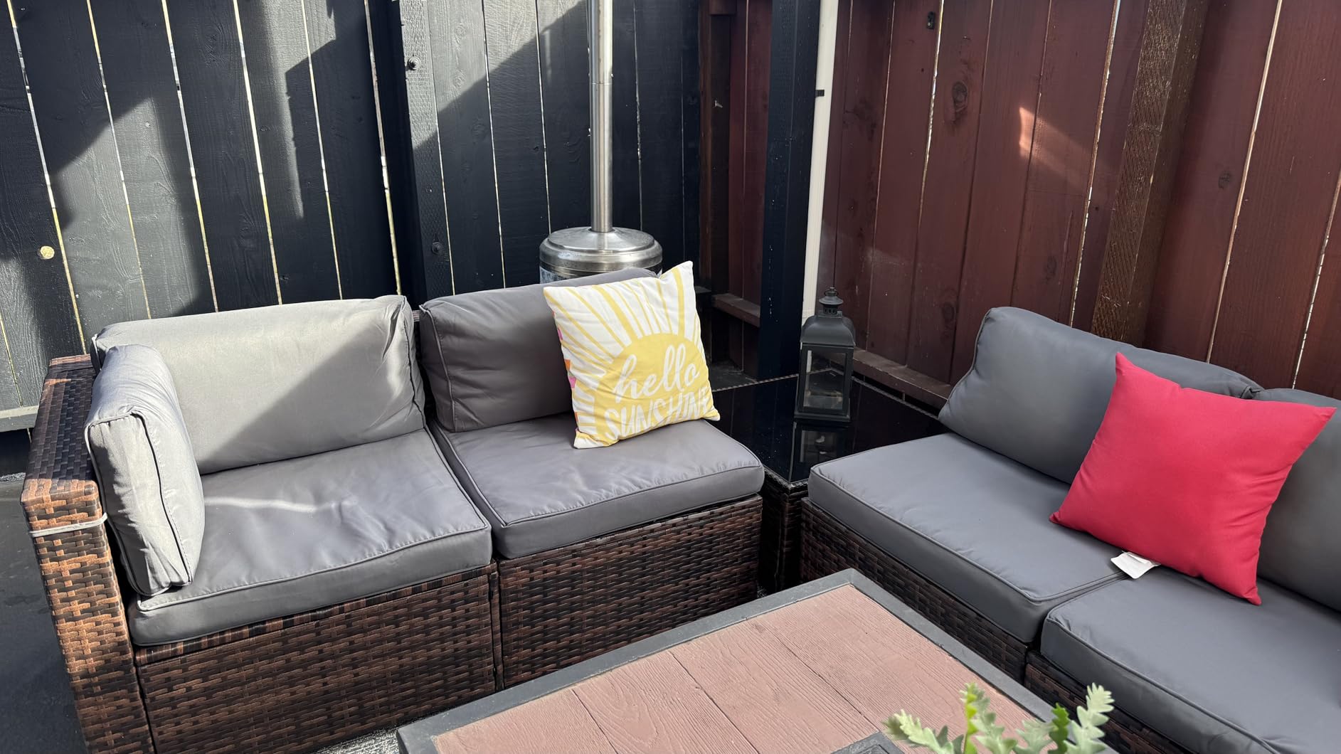 Amopatio 7 Piece Patio Furniture Set, Outdoor Sectional, Grey customer photo 2
