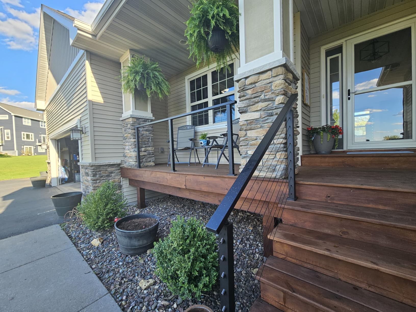 4ft-8ft Modular 36in Cable Railing System for Deck with Handrail customer photo 2