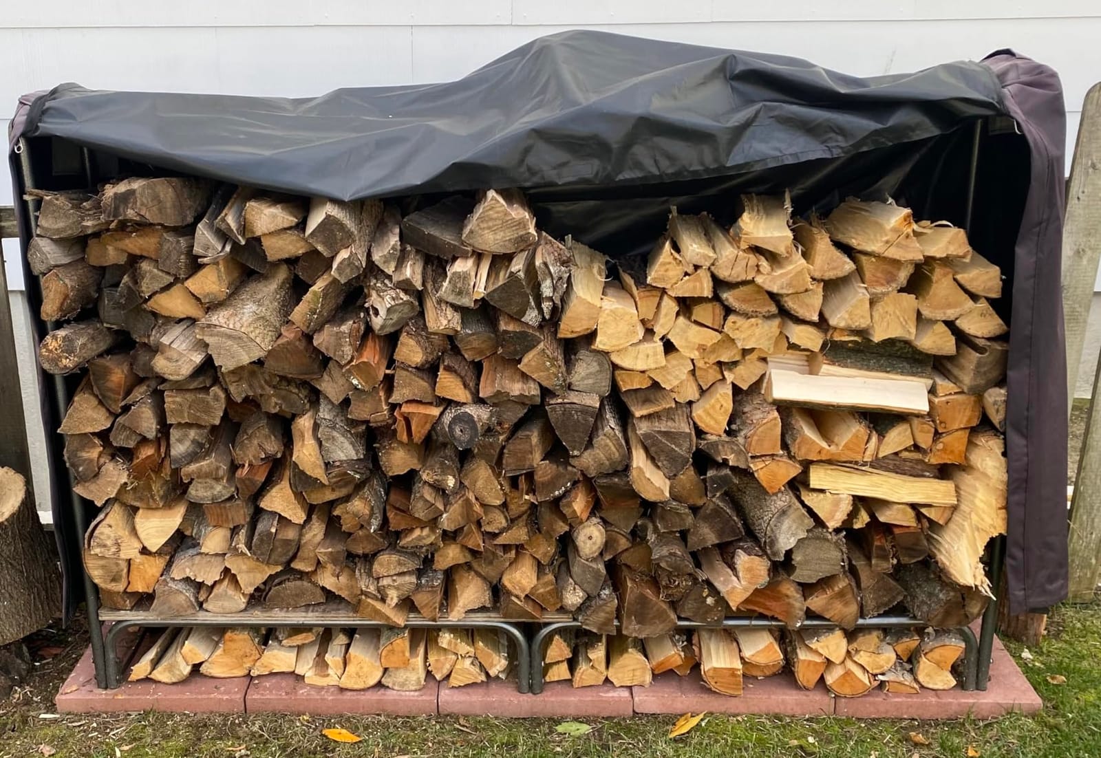 VIVOHOME 10 ft Heavy Duty Firewood Rack Outdoor with Cover, Black customer photo 1