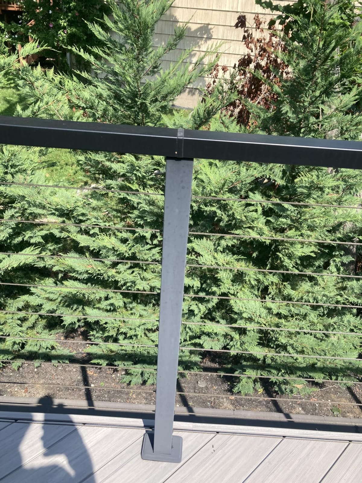 16-20FT Black Modular Cable Railing Post Kits 42 Inch 5 Level Post Kit, Cable Railing System for Deck Including 5 Railing Posts, 250FT Sufficient Length Cable, 24 Swage Terminal (No Handrail) customer photo 1