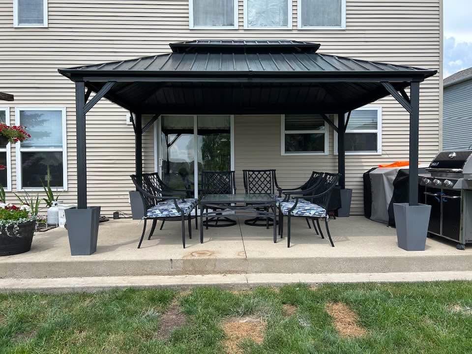 Domi 11.2x14.6FT Solarium Sunroom Kit, Outdoor Enclosed Patio Sunroom Gazebo with Aluminum Frame, Permanent Freestanding Hardtop Gazebo with 2 Sliding Doors (Front and Rear), Movable PVC Windows customer photo 1