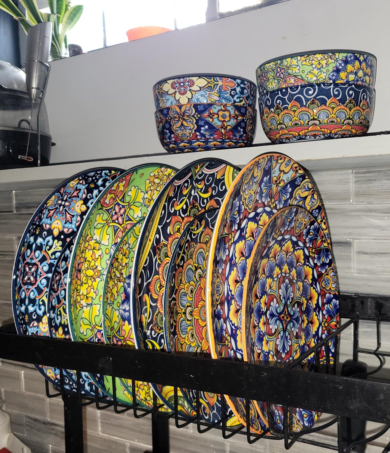 vancasso 24 Pieces Dinnerware Sets for 6, Porcelain Plates and Bowls Set, Boho Dishes Set, Microwave and Dishwasher Safe, Scratch Resistant, Series SIMI customer photo 1
