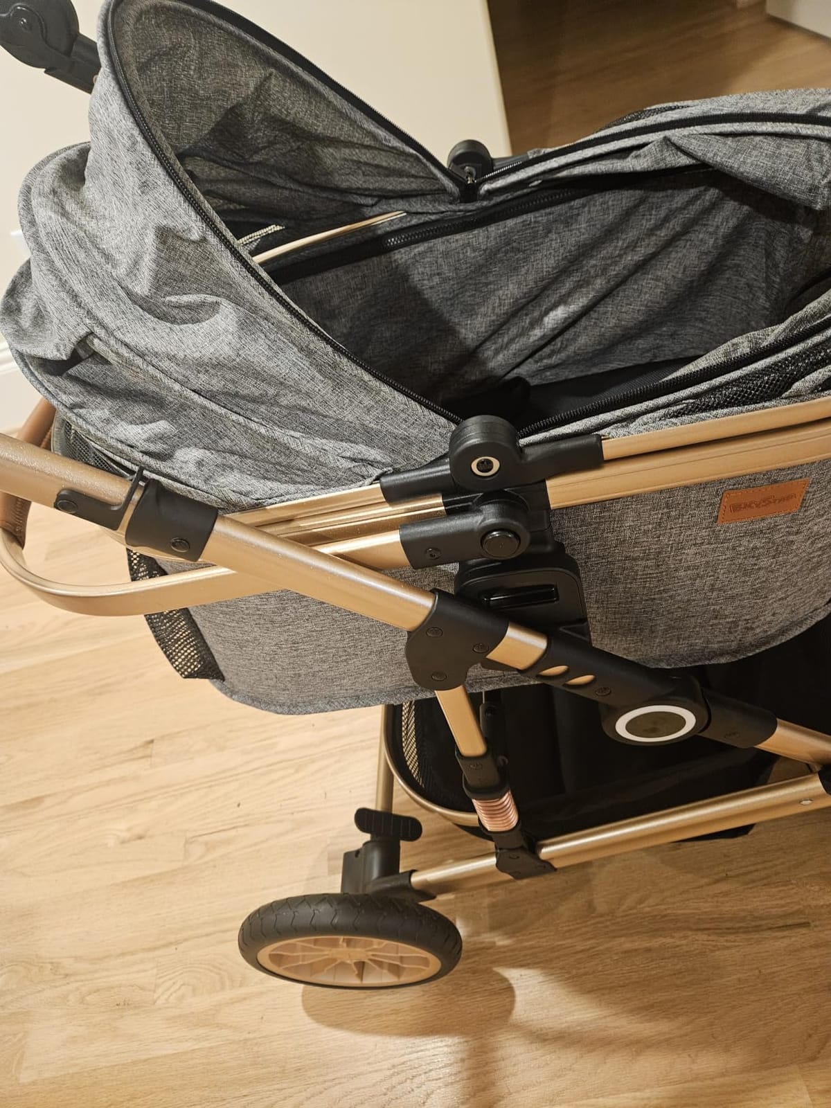 Bicystar Dog Stroller with Detachable Carrier, Rubber Wheels, 50 lbs, Tan customer photo 2