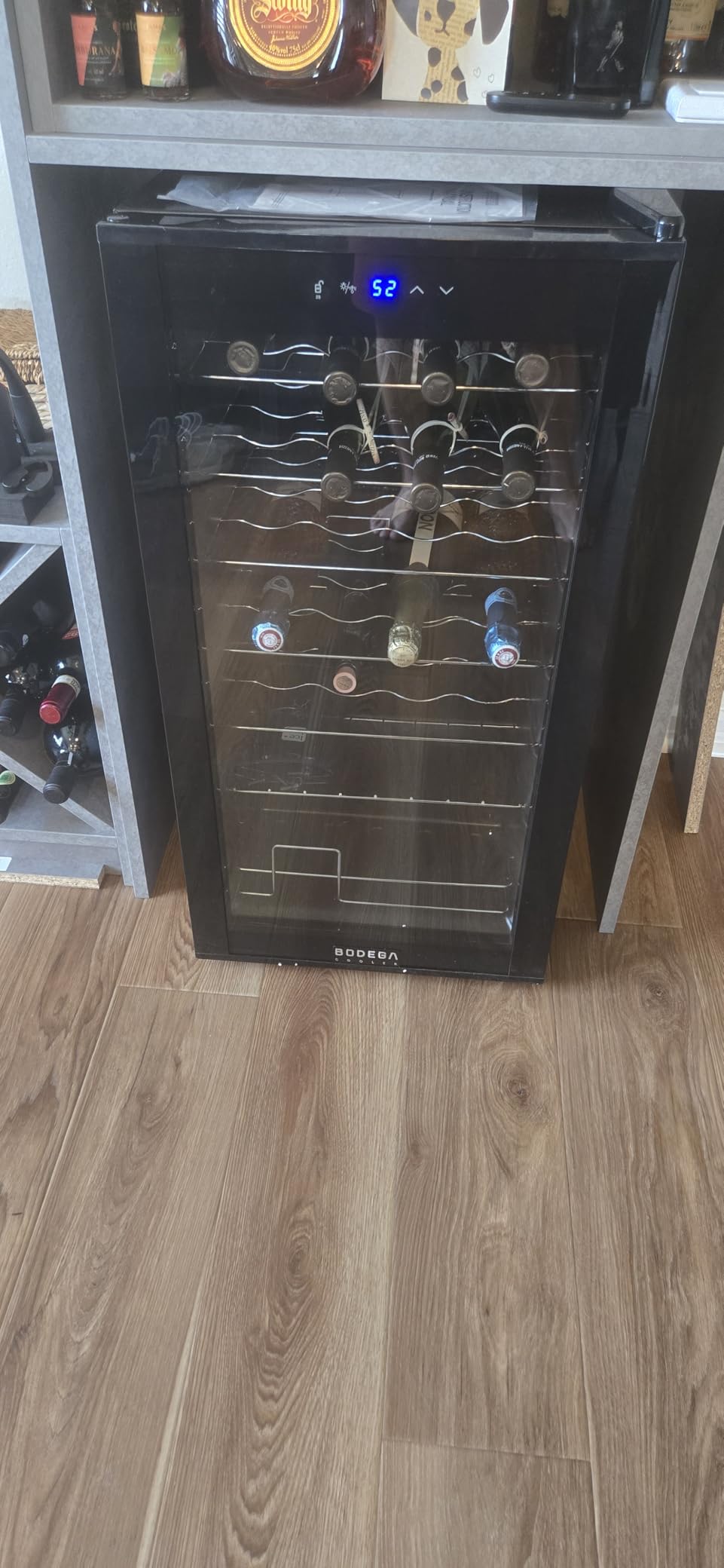 BODEGA 24 Inch Dual Zone Wine Fridge, 46 Bottle Built-in Wine Cooler with Compressor Cooling, Double-Layer UV Glass Door, Digital Thermostat & ≤35dB Quiet – Freestanding Fridge for Home Kitchen Bar customer photo 1