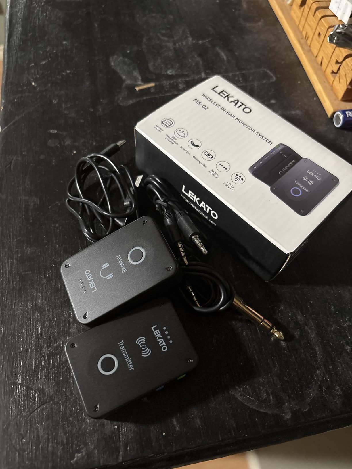 LEKATO Wireless in Ear Monitor System MS-02, Upgraded 2.4G Stereo IEM System Low Latency with Transmitter Beltpack Receiver Auto-Pairing,One to More, in-Ear Monitoring for Church,Band,Singer,Stage customer photo 2