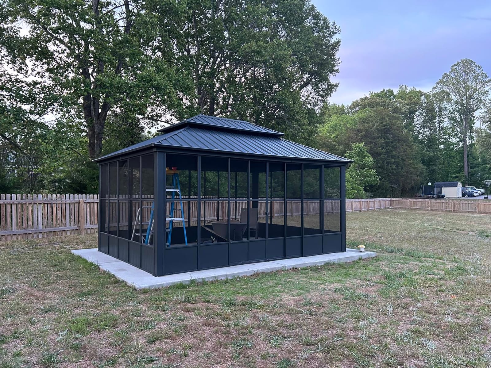 PURPLE LEAF Enclosed Gazebo Sunroom 12' x 14' Aluminum Gazebo, Grey | Built To Last Outdoors, Extend Your Living Area, Reliable Weather Protection, Sliding Doors on Front & Back customer photo 1