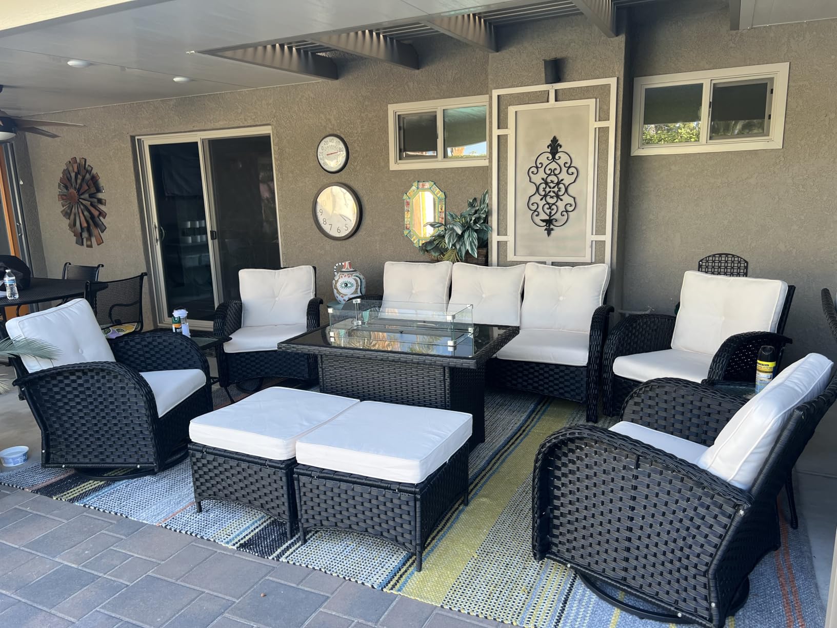 LayinSun 10 Pieces Outdoor Patio Furniture Set with Fire Pit Table customer photo 1