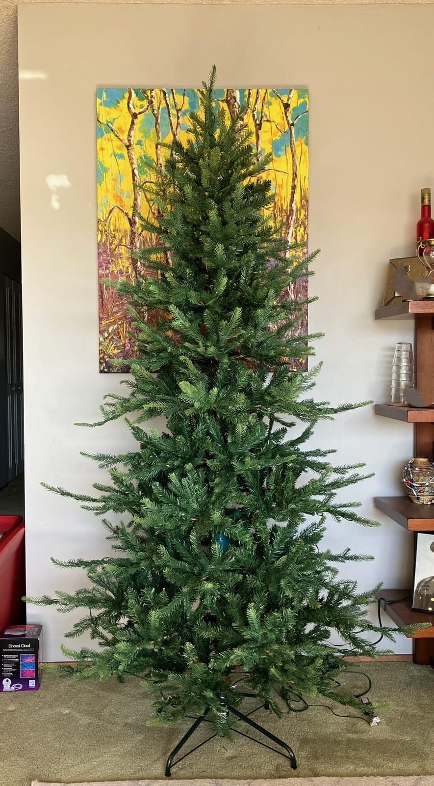 Best Choice Products 6ft Pre-Lit Artificial Frosted Slim Aspen Christmas Tree, Partially Flocked Holiday Décor w/ 2-in-1 White & Multicolor LED Lights customer photo 2
