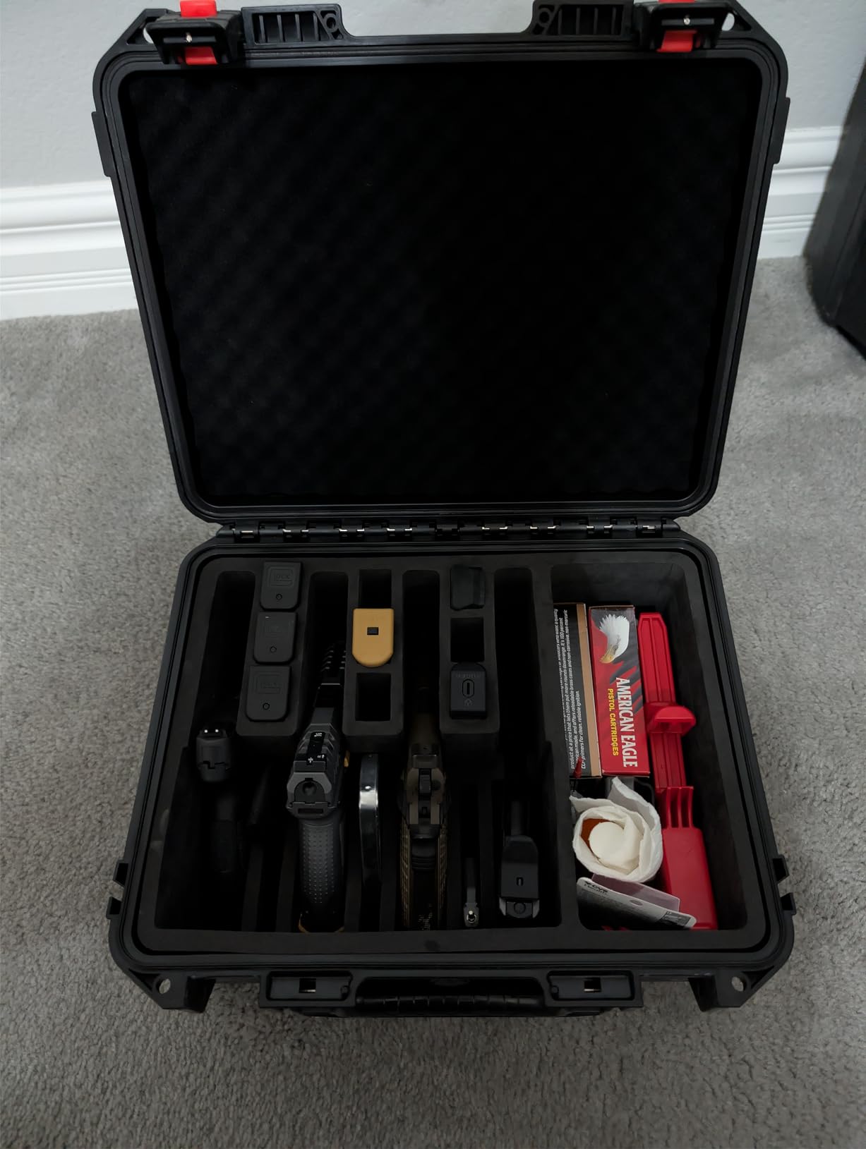 Pistol Case Gun Box for Handguns: Waterproof Holds Multi Guns & Magazines customer photo 1