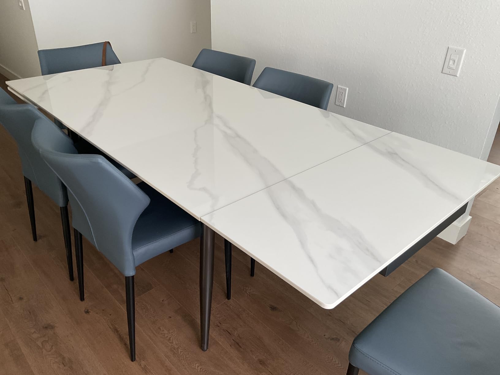 Extendable Dining Table for 6 to 10, Modern Sintered Stone Table customer photo 1