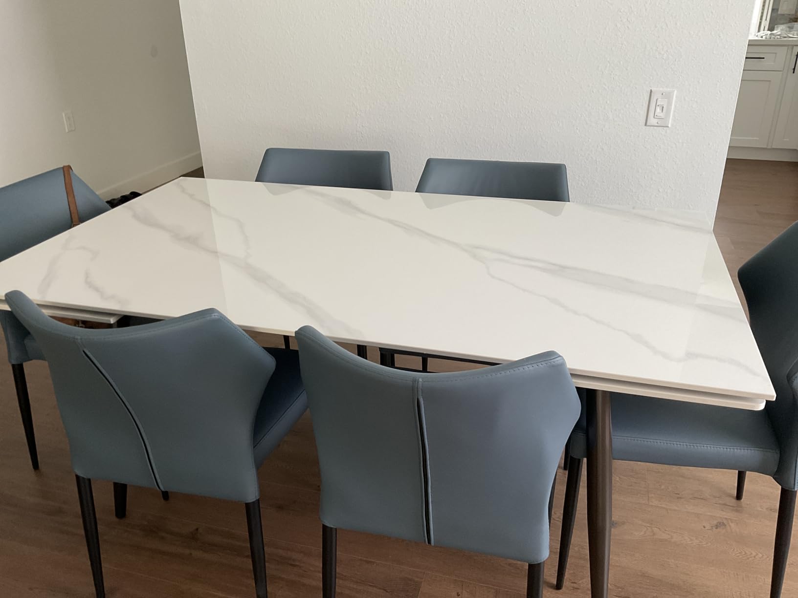 Extendable Dining Table for 6 to 10, Modern Sintered Stone Table customer photo 2