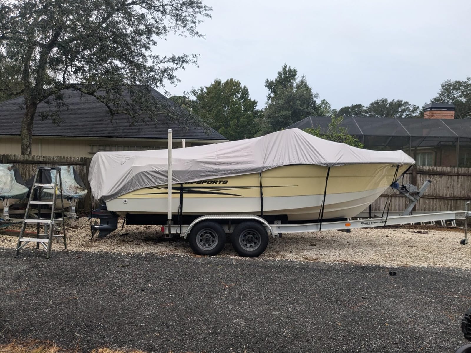 Trailerable Boat Cover 20-22ft, Waterproof Heavy Duty 1200D,V-Hull,Gray customer photo 2