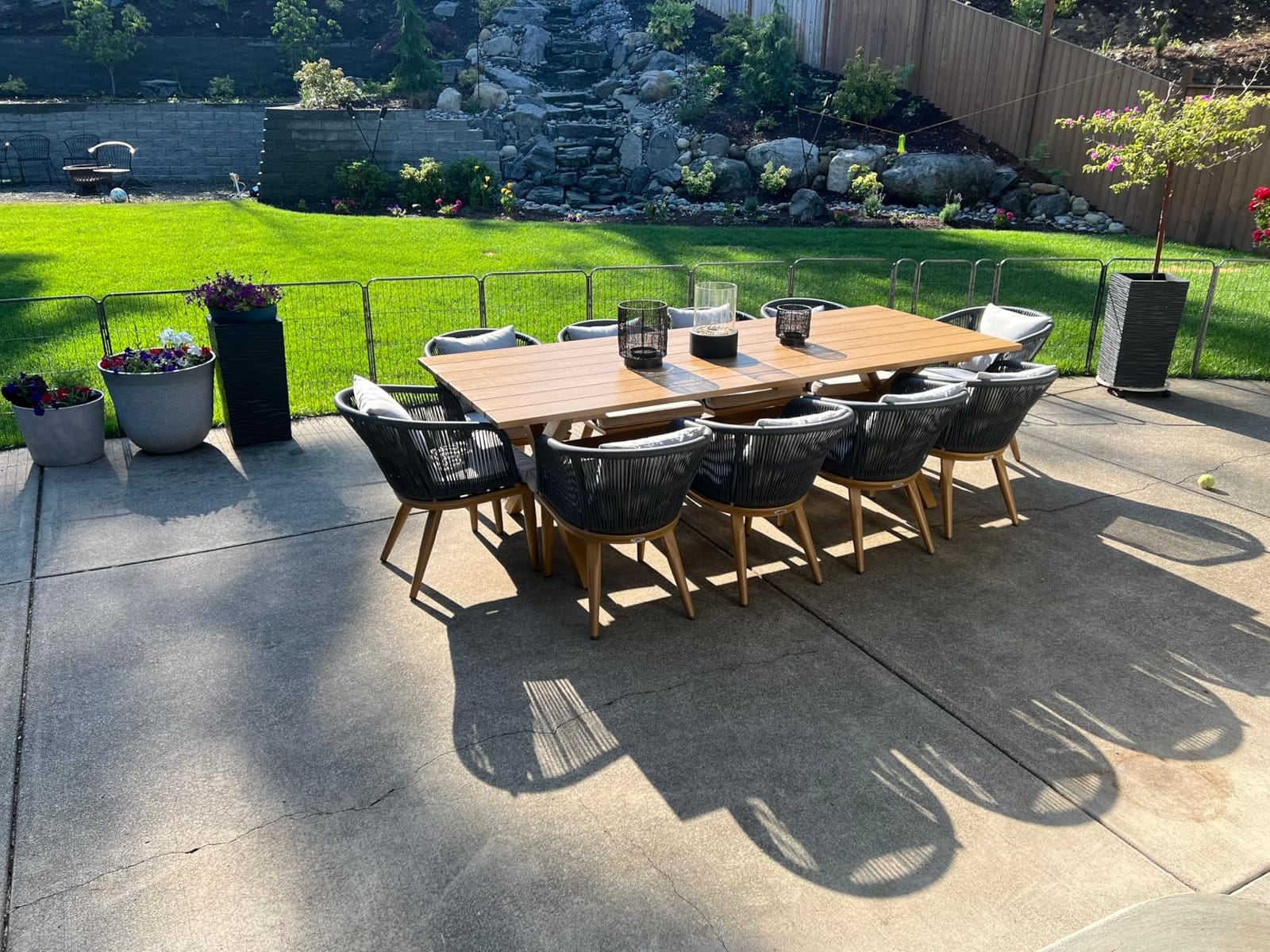 PURPLE LEAF 9 Pieces Patio Dining Set Rectangular Table and Chair Champagne customer photo 2
