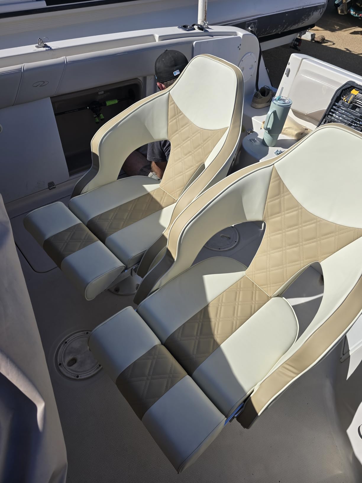 ERGOSEAT High Back Captain Seat Pontoon Captains Chair Bass Bucket Seats customer photo 2