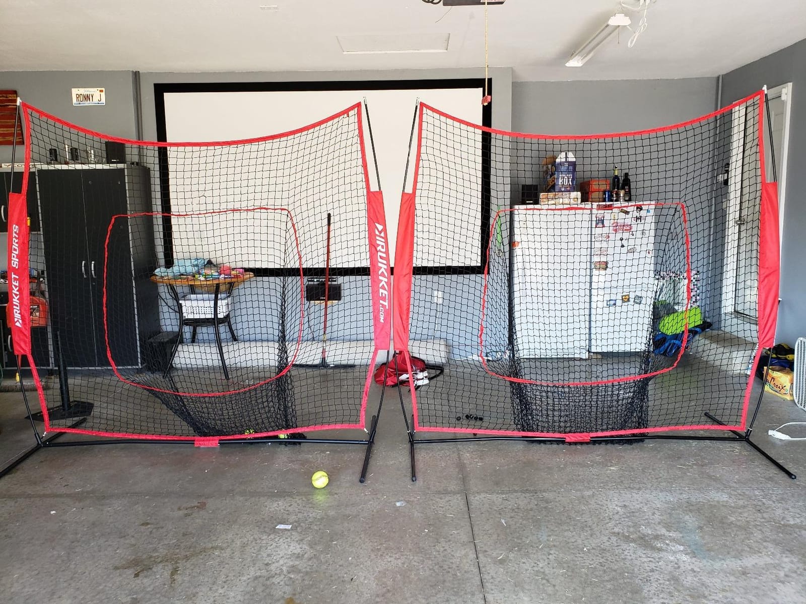 Amazon Basics Portable Baseball & Softball Hitting, Pitching, Practice Net with Strike Zone Target, 7 x 7 ft customer photo 1