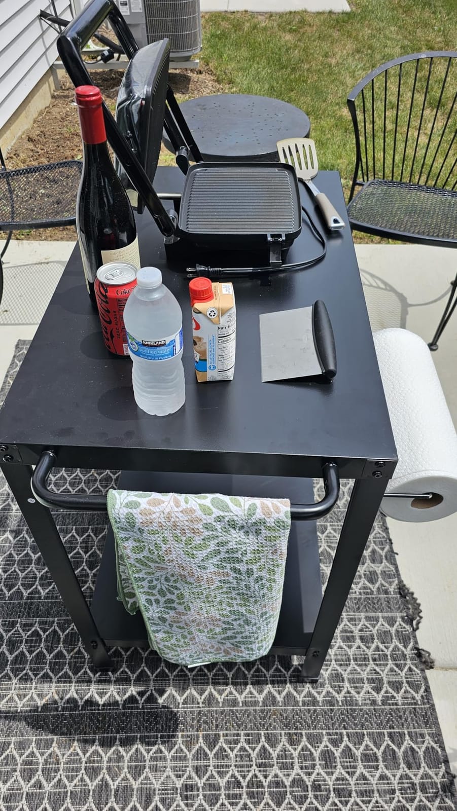 Yozoia Outdoor Grill Table for Blackstone Griddle, Grill Cart with Wheels | Pizza Oven Table for Outside Patio, Portable, for Ninja, Griddle Stand Fit 17” or 22”, Multifunctional, Side Handles & Hooks customer photo 1