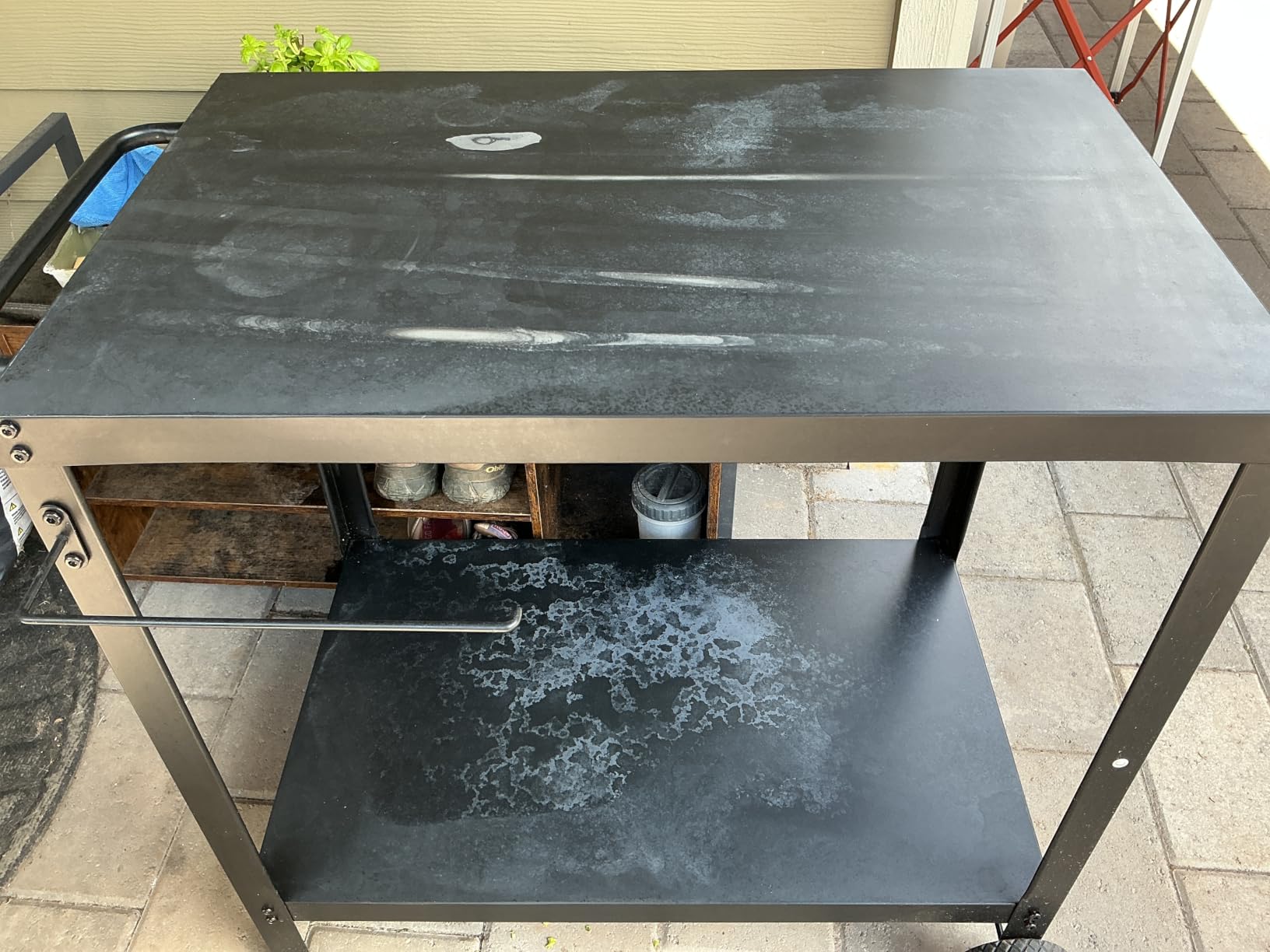 Yozoia Outdoor Grill Table for Blackstone Griddle, Grill Cart with Wheels | Pizza Oven Table for Outside Patio, Portable, for Ninja, Griddle Stand Fit 17” or 22”, Multifunctional, Side Handles & Hooks customer photo 2