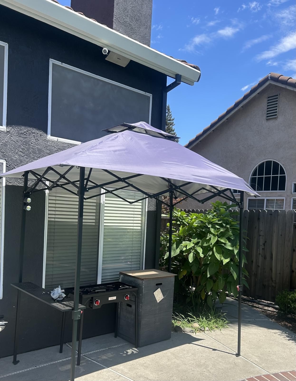 ABCCANOPY 8x5 Pop Up BBQ Grill Gazebo with Lights & Sidewall, Deep Gray customer photo 1