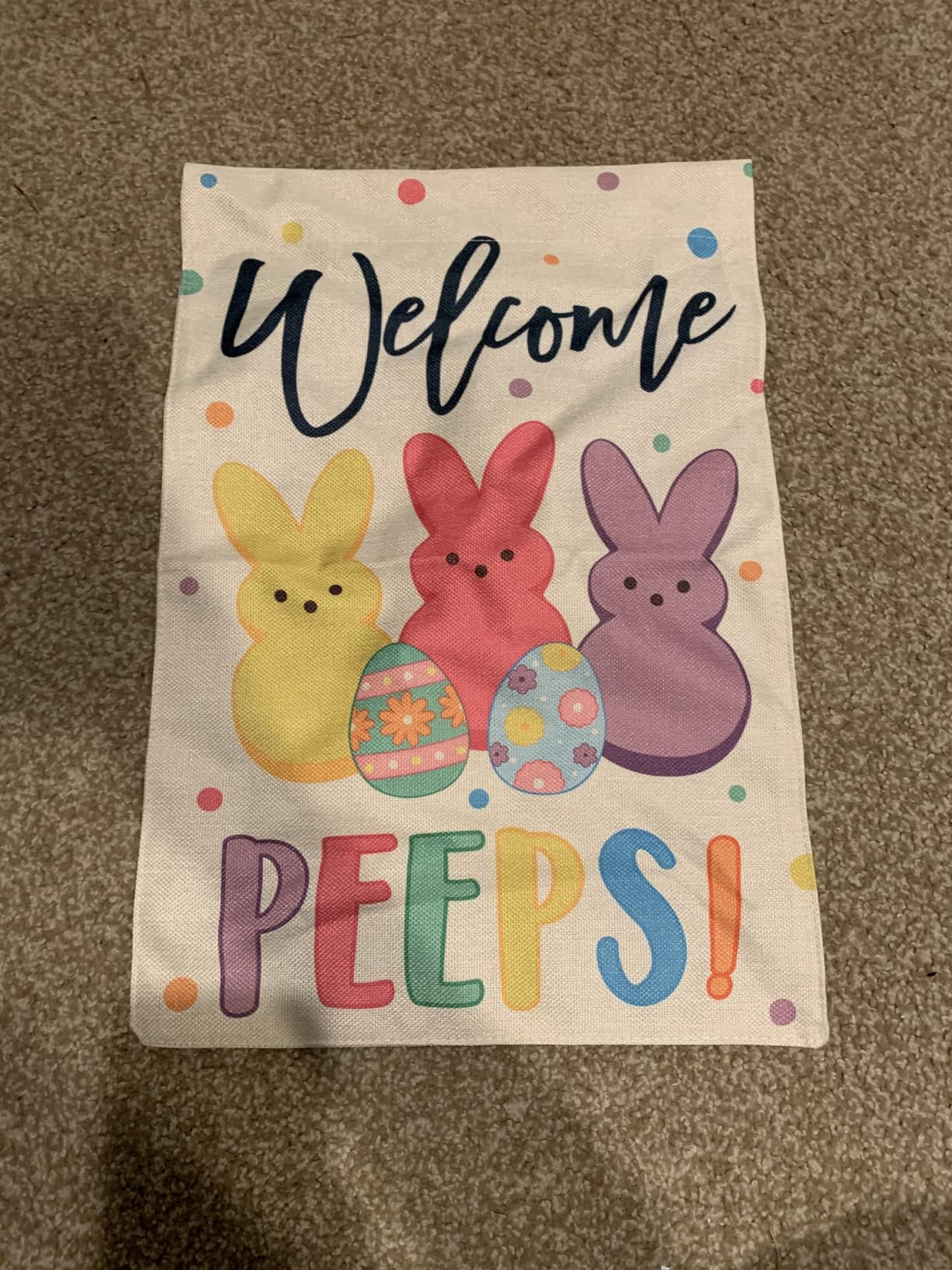 Easter Garden Flag (12x18) Double Sided - Welcome Bunny Spring Yard Flag - Easter Decorations Outdoor - Holiday Flag for Porch Patio Lawn Garden Decor customer photo 1